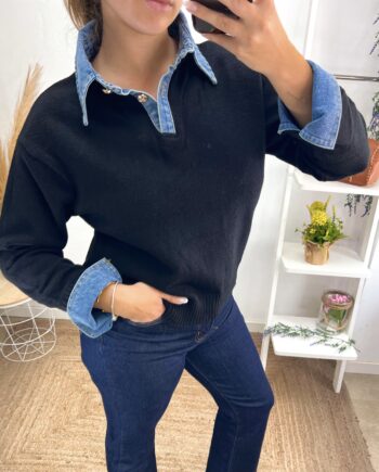 Suéter Combinado Camisa