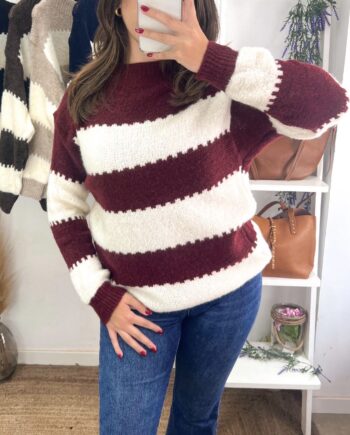 Suéter Rayas Burdeos