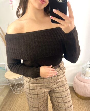 Suéter Bardot Chocolate