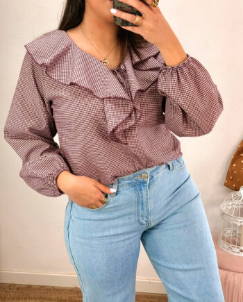 Blusa Vichy Burdeos