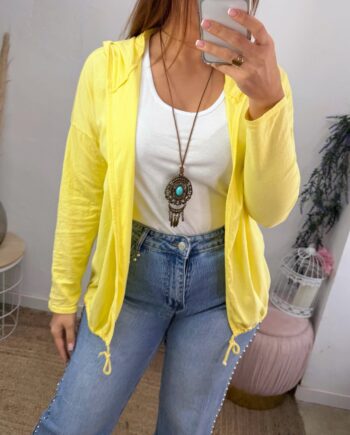Chaqueta Amarillo +Camiseta+Collar
