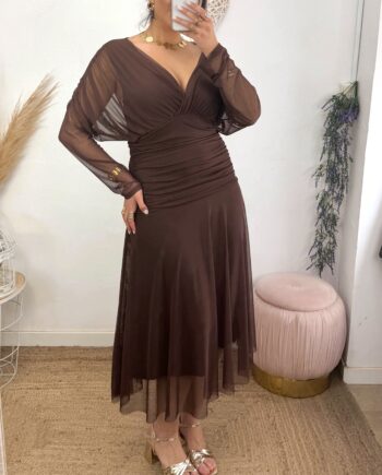 Vestido Tul Chocolate