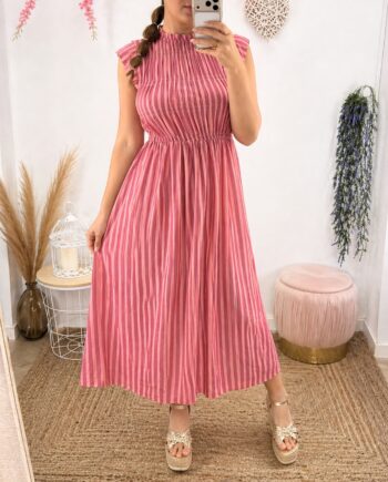 Vestido Rayas Rosa