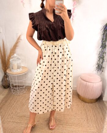 Falda Lunares Chocolate
