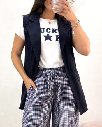 Chaleco Lino Azul Marino