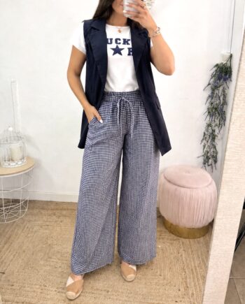Pantalón Vichy Azul Marino