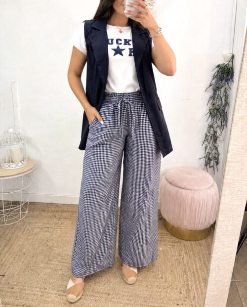 Pantalón Vichy Azul Marino