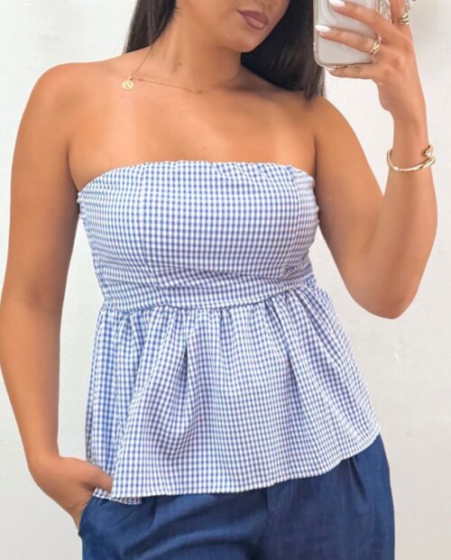 Blusa Vichy Azul