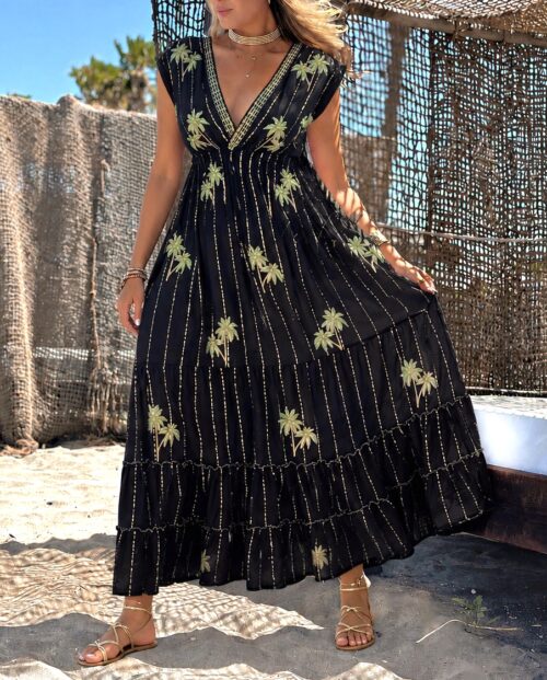 Vestido Ribete Dorado