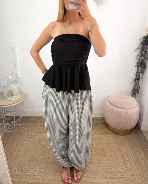 Pantalón Vichy Negro