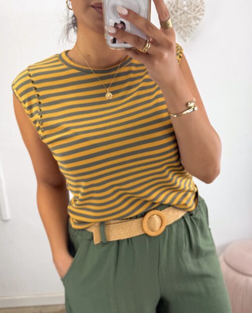 Camiseta Mostaza/Verde