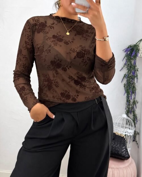 Blusa Relieve Chocolate