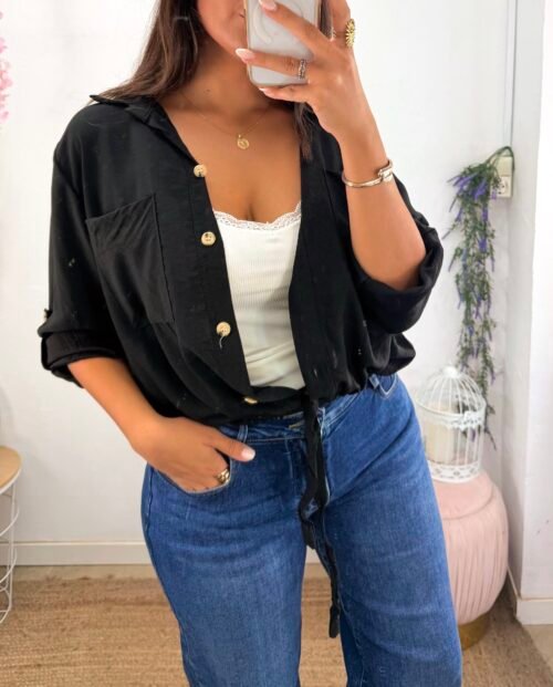 Sobrecamisa Fluida Negro