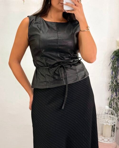 Top Polipiel Negro