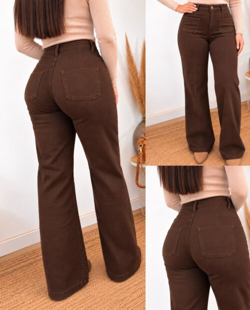Jeans Reductor Wide Leg Chocolate